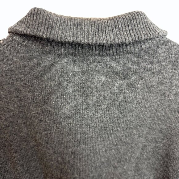 Express Zip Front Lambswool Cardigan Mens Size XL Fair Isle Charcoal Heritage - Picture 5 of 11